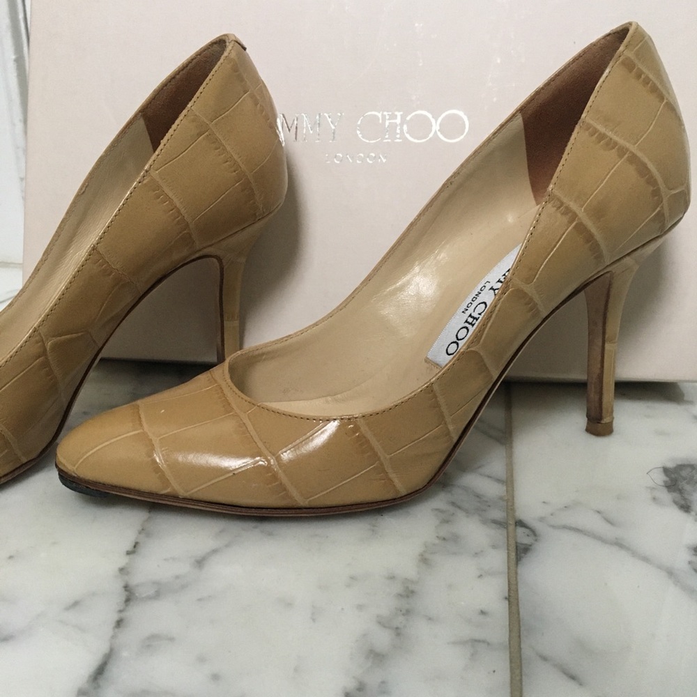 Jimmy Choo Gilbert Croc Nude pumps size 36
